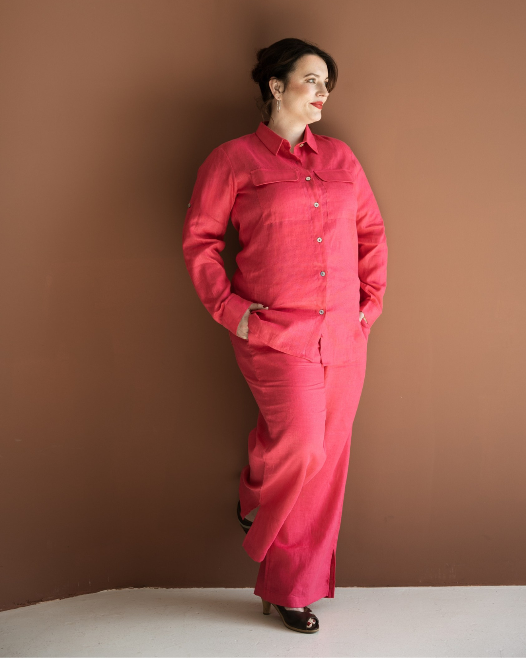 Simone Linen Trousers - Hot Pink